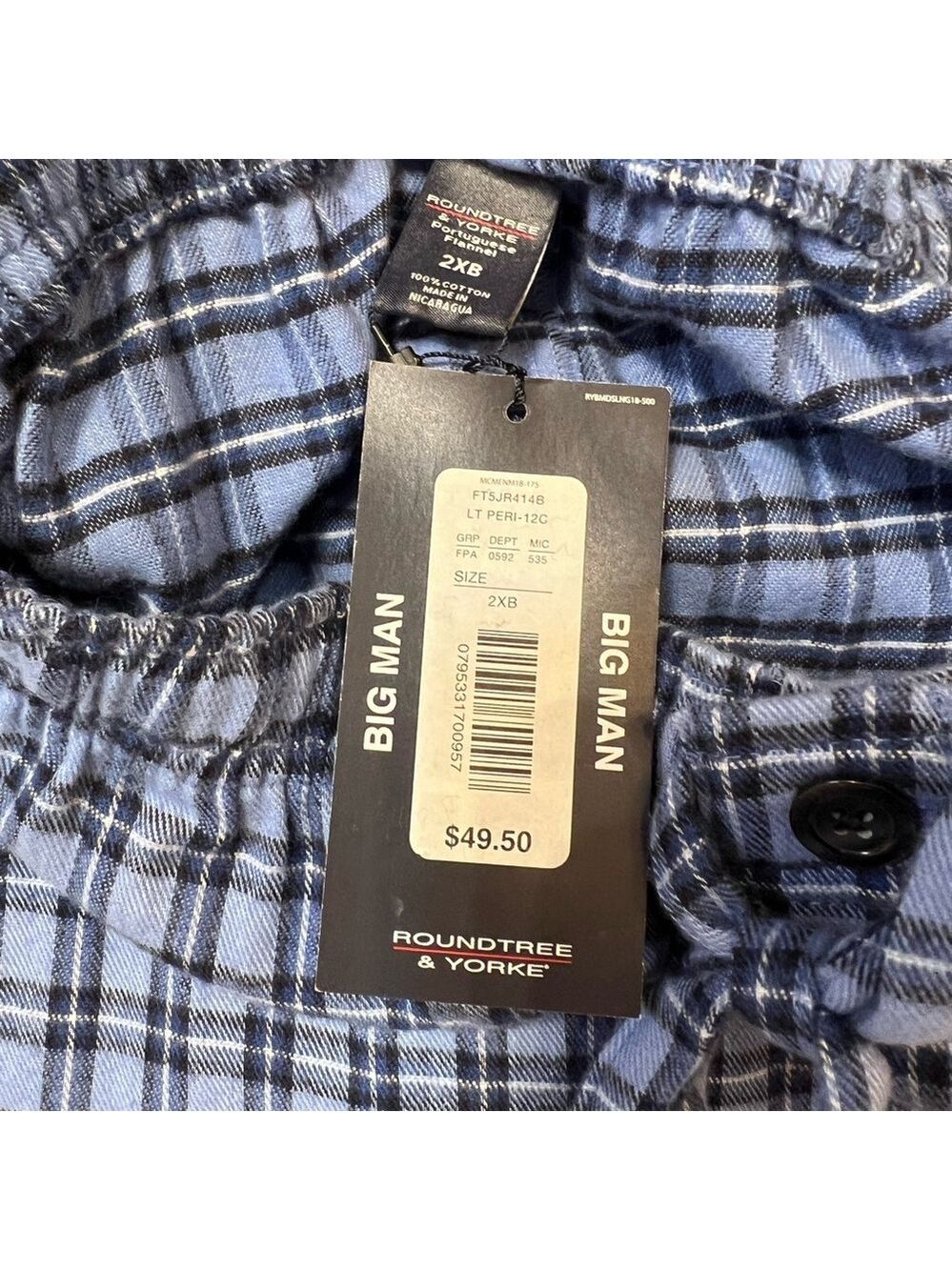 NWT $50 2XB Men’s Roundtree & York Pajama Pants - Picture 4 of 6